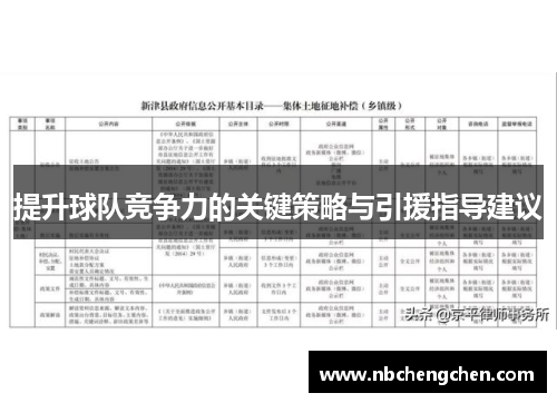 提升球队竞争力的关键策略与引援指导建议